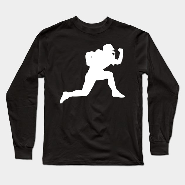 American Football Player Silhouette Long Sleeve T-Shirt by XOOXOO